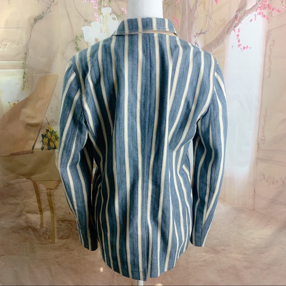 Lafayette 148 New York Briallen Sonoran-Striped Two-Button Cotton Blazer - Picture 8 of 13